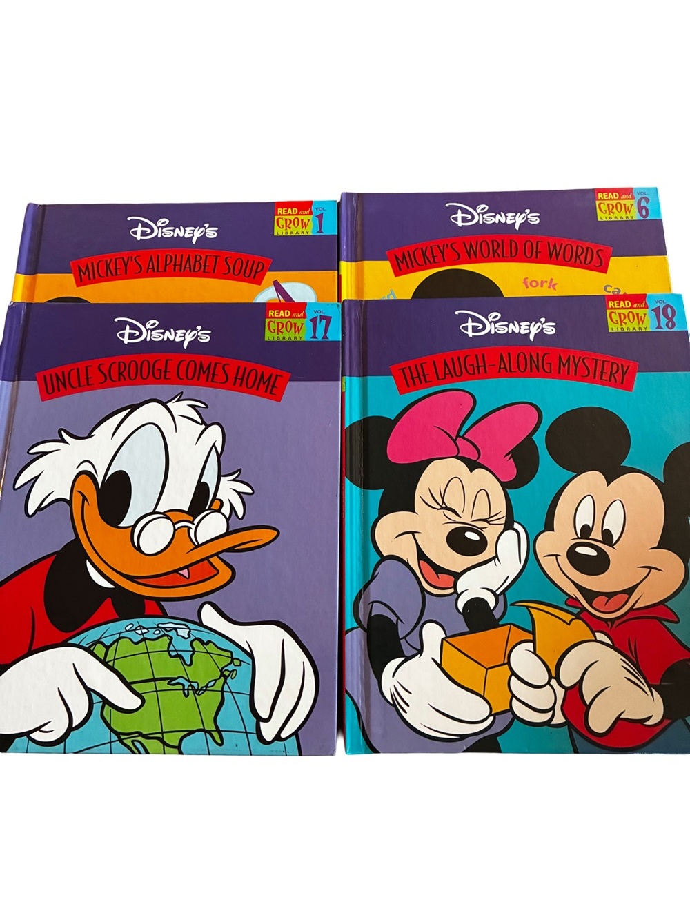 Vintage Disney Read & Grow Library Hardcover Book Lot 1997 Mickey Mouse